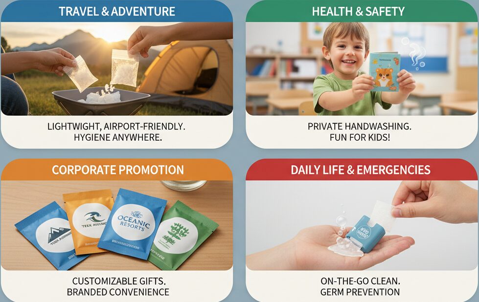 Soap Sheets for Hand Washing Application Scenarios