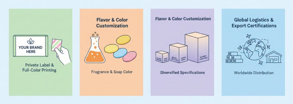 Soap Sheets for Hand Washing Custom Services