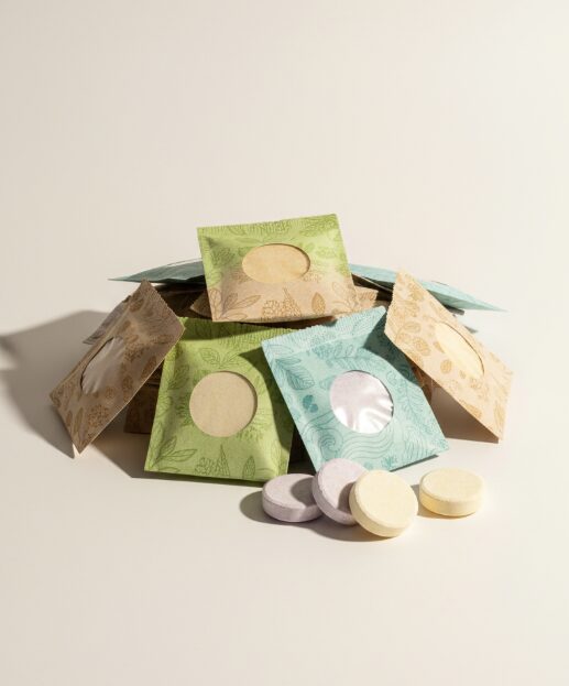 Environmental degradation paper packaging hand soap tablets