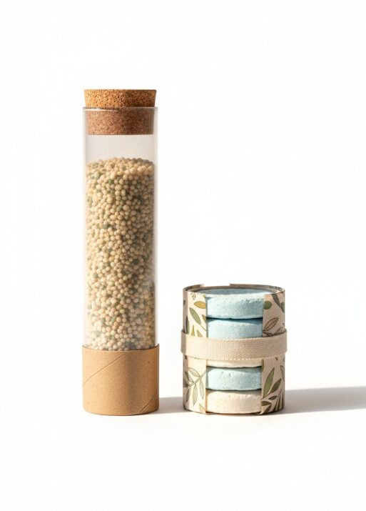 Tube-packed granules/roll-packed hand soap tablets